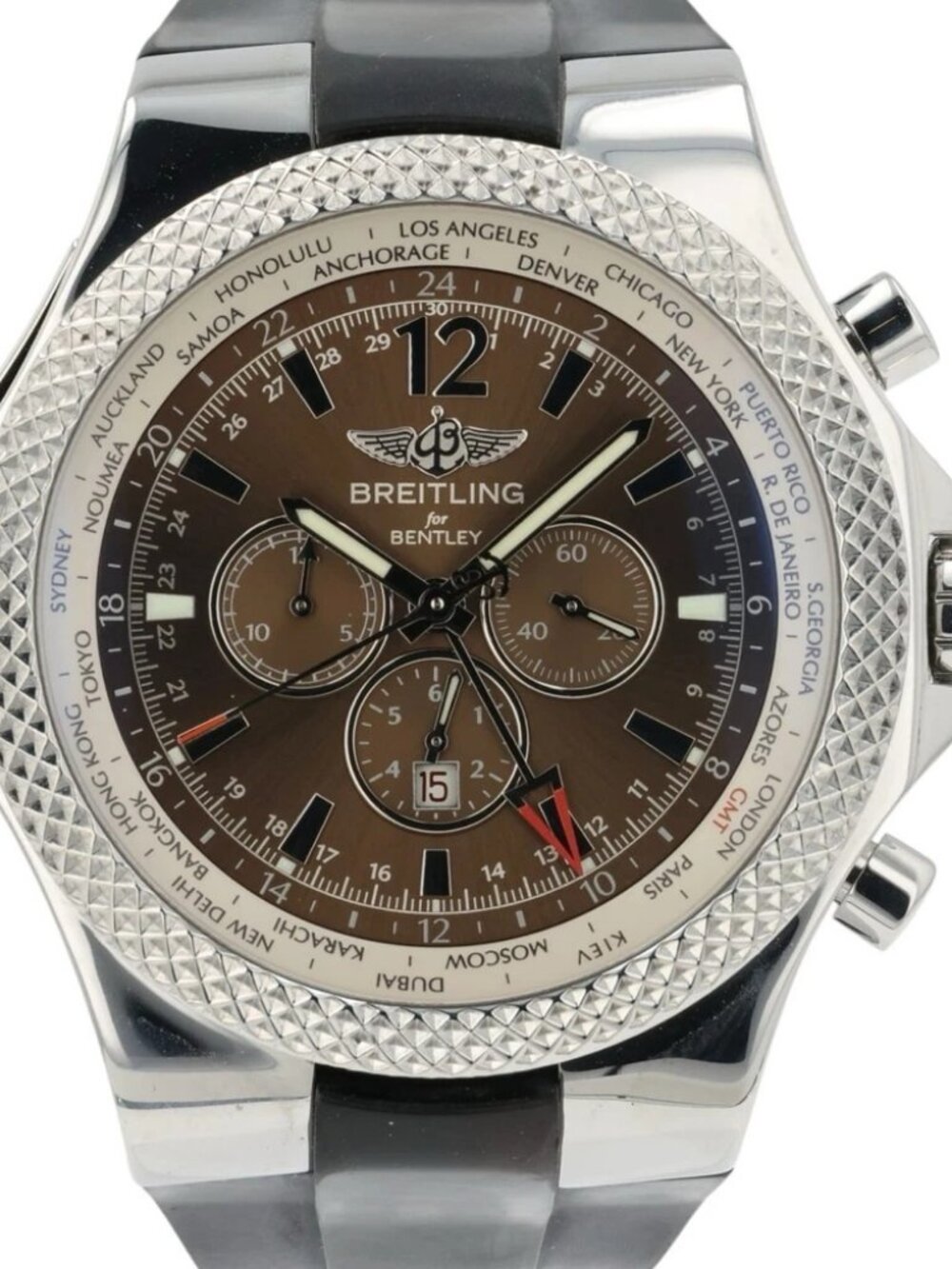 Breitling Bentley GMT Brown Dial Stainless Steel 49mm Automatic Mens